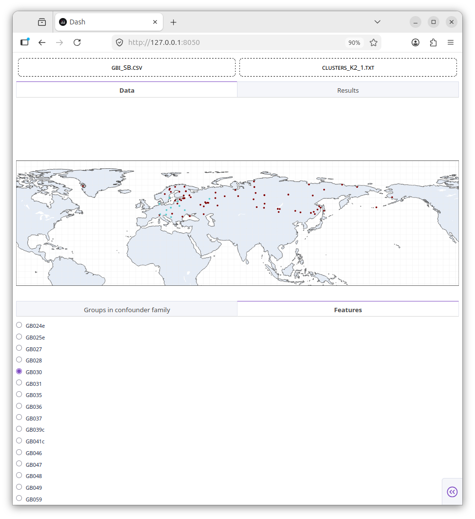 Interactive feature map.